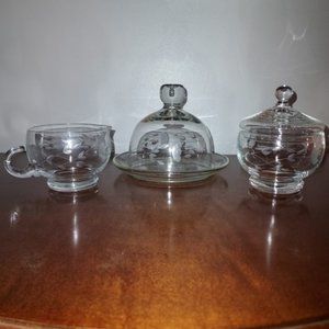 Vintage Princess House Heritage Creamer, Sugar Bowl, Butter Dish NEW